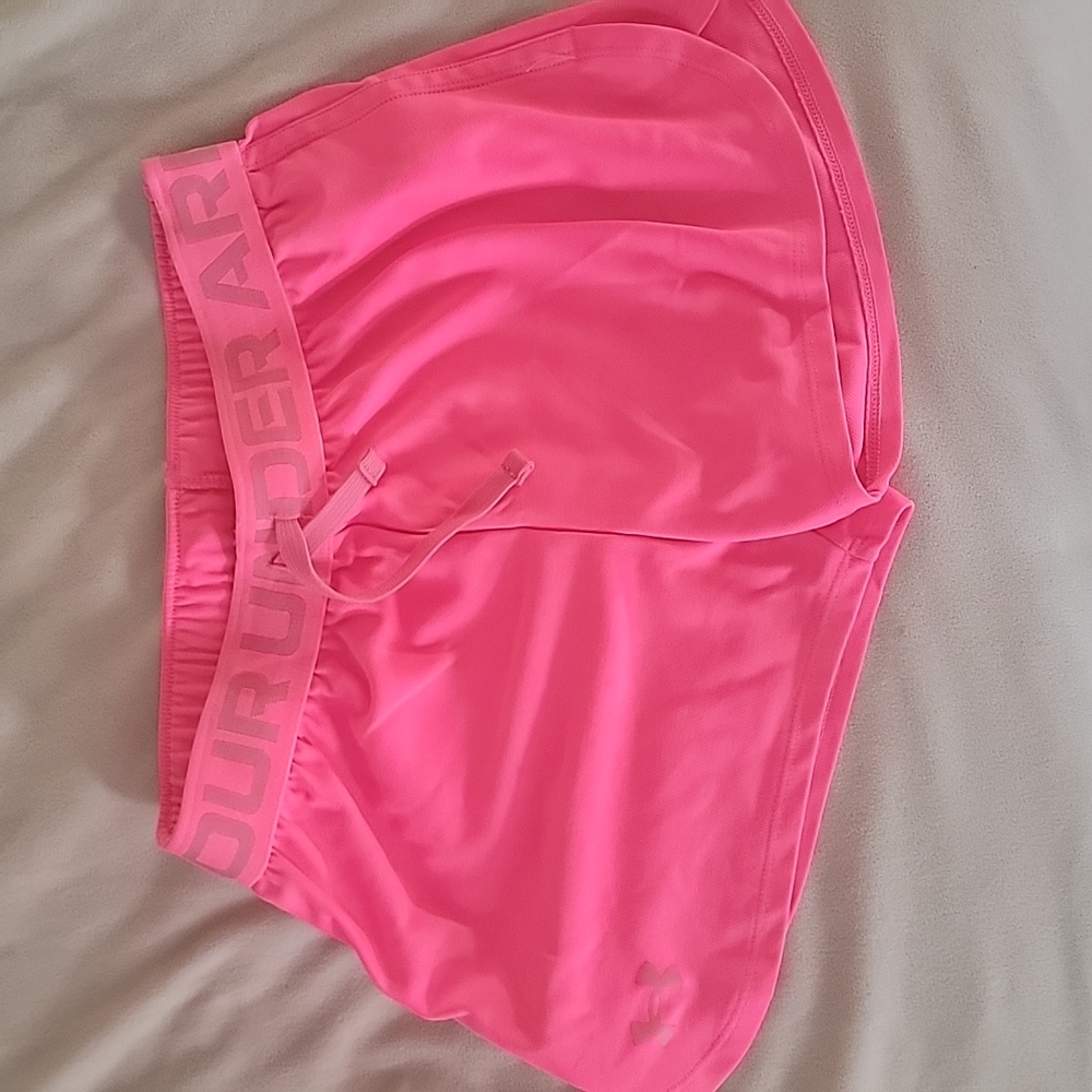 Under Armor neon pink shorts